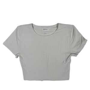 Aritzia Contour Short Sleeve Crew Neck Cropped T Shirt White Medium